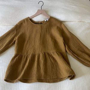 Madewell Gauze Button Back Peplum Top